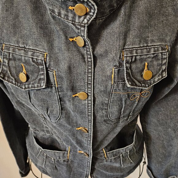 Lifeline Quiet Luxury Design Pocket Denim Blue Jean Jacket Size 36 (M) - Picture 2 of 15